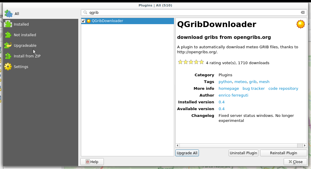 Install QGribDownloader
